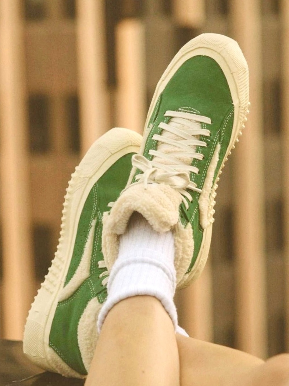 Brandblack Capo Green Suede Faux Shearling High Top Sneakers 7